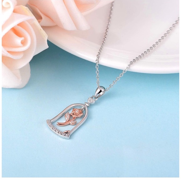 Beauty and the Beast Enchanted Rose Necklace - Picture 5 of 13